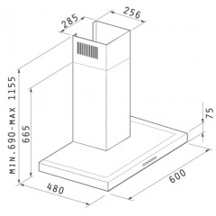 Pyramis Agilo NT Απορροφητήρας Καμινάδα 60cm Inox Pyramis Agilo NT Απορροφητήρας Καμινάδα 60cm Inox